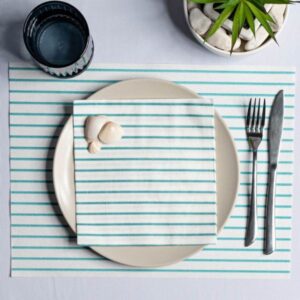 Mesa decorada con servilletas Drylace Costa Nova 40x40 cm - estilo náutico