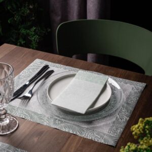 Servilletas de papel punta a punta color blanco-verde Verona Vistiendo la Mesa